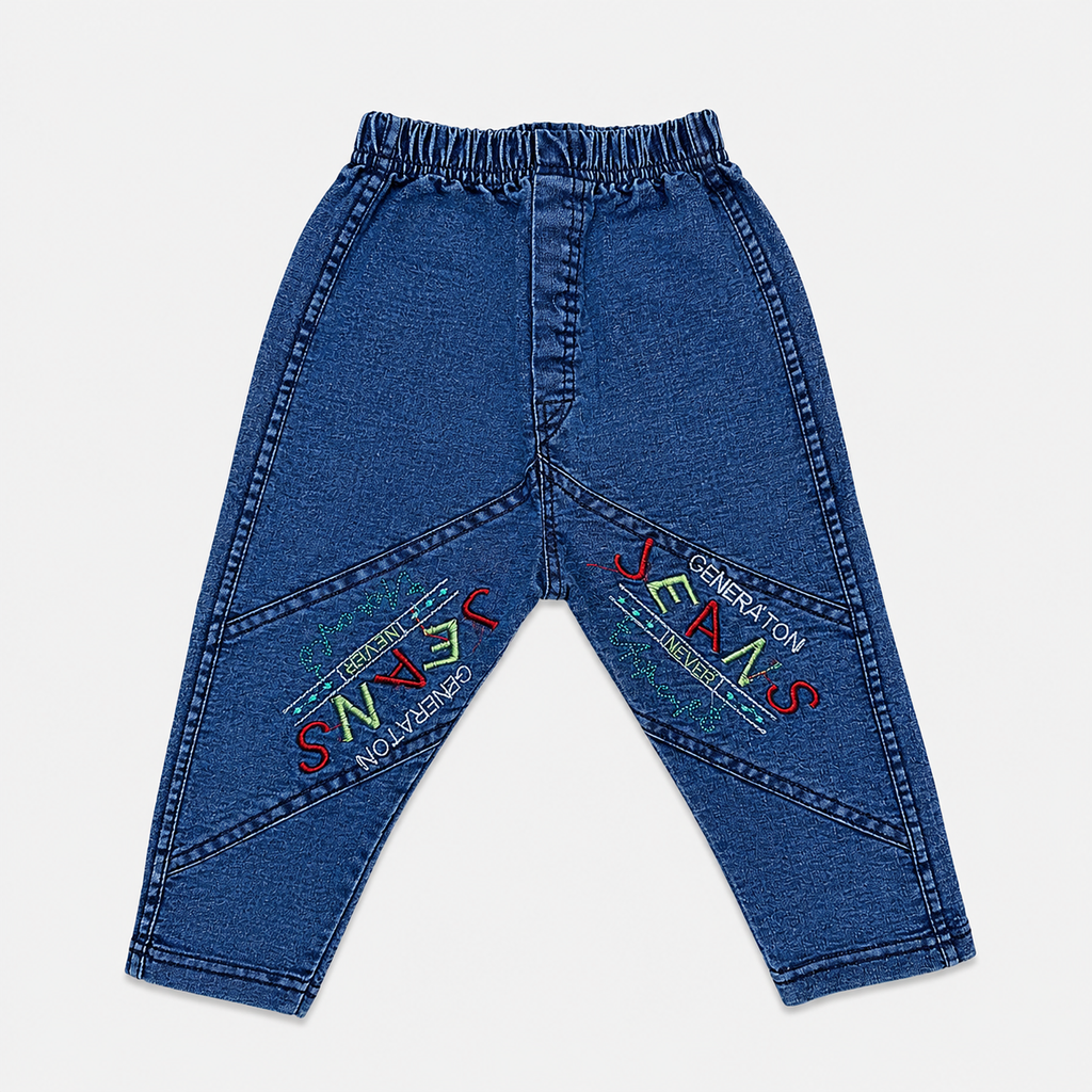 Boys Denim 3-Piece Suit – Printed T-Shirt, Denim Jacket & Trouser Set