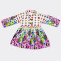 Cream Multi Floral Digital Printed Chiffon Frock Girls Suit 4 To 10 Years | Lamtar Kids