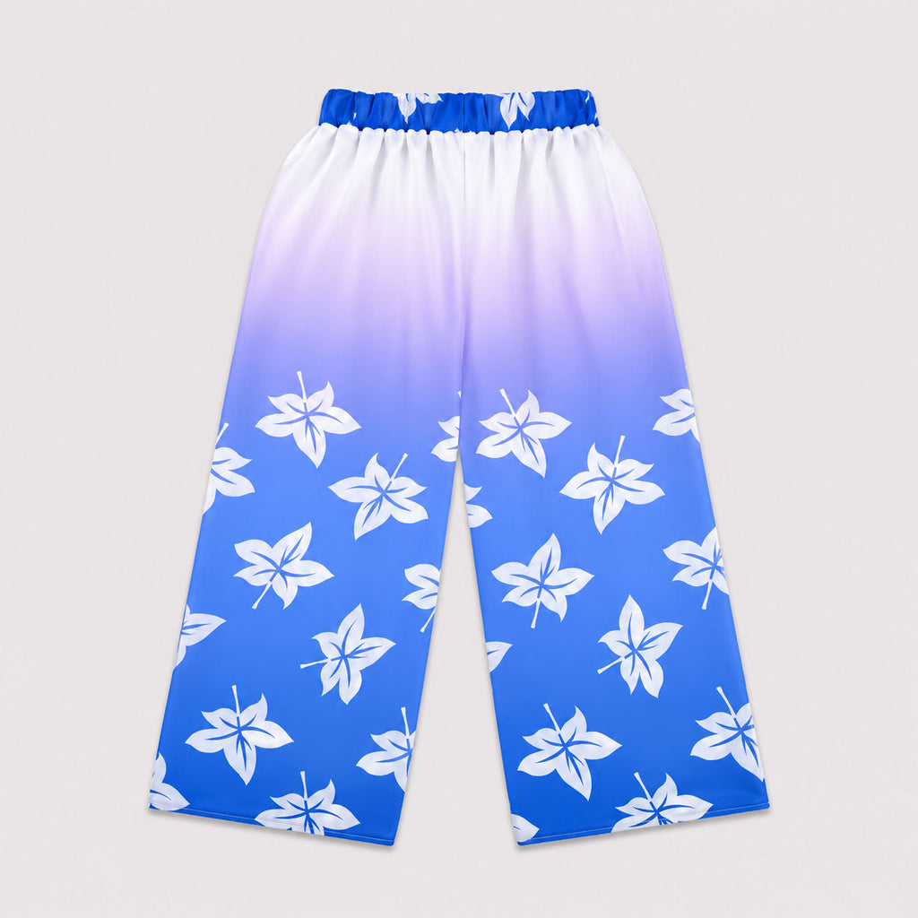 Girls Blue Ombre Printed Chiffon 3 Piece Suit | Lamtar Kids