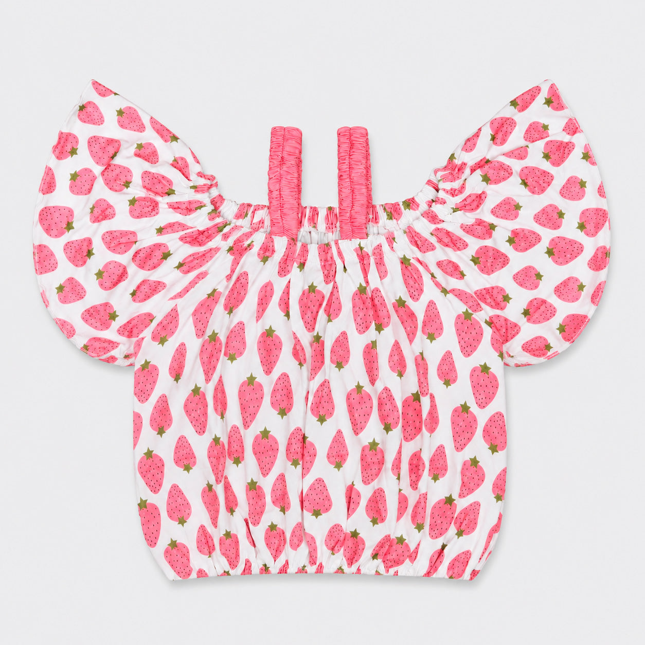 Girls Strawberry Top & Denim Shorts Set – 2 Piece Summer Outfit