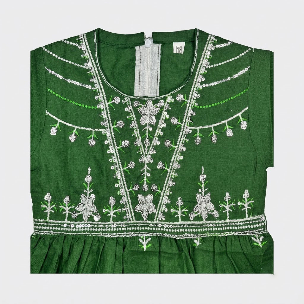 14 August Baby Girl Dress | 3-Piece Embroidered Azadi Suit (1-4 Yrs)