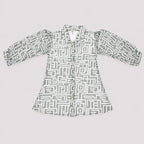 Girls Grey Geometric Digital Printed Chiffon 3 Piece Suit | Kids Co-Ord Set Pakistan | Lamtar Kids