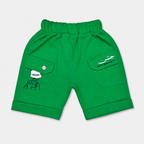 Boys 14 August Jersey 3 Piece Outfit with Crossbody Bag – White T-Shirt & Green Shorts Set