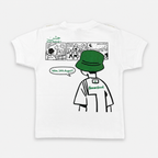 Boys 14 August Jersey 3 Piece Outfit with Crossbody Bag – White T-Shirt & Green Shorts Set