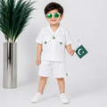 Boys White Independence Day 2 Piece Outfit With Pakistan Pendant – 1-4 Years