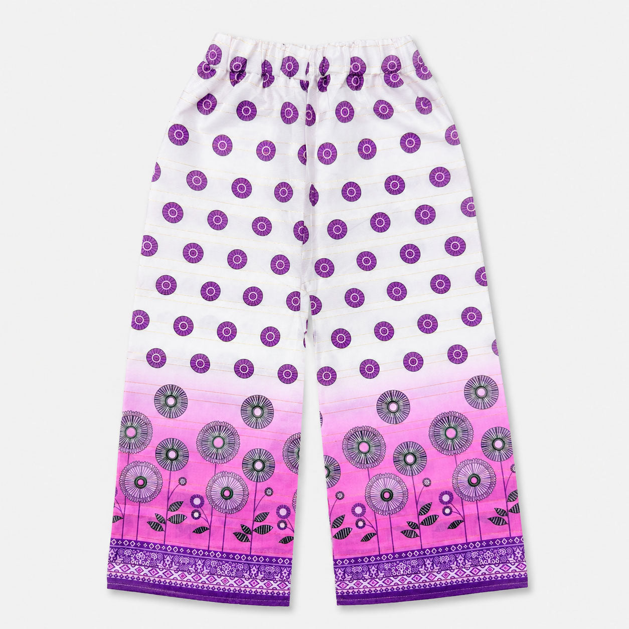 Girls Digital Printed Chiffon Suit – Pink Purple Floral Kids Outfit| Lamtar Kids