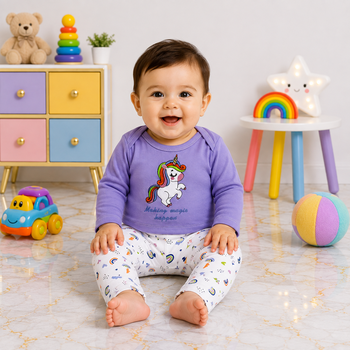 Newborn Baby Unicorn 2-Piece Set | 0-6 Month