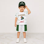 Boys 14 August Jersey Outfit 1-4 Years – Pakistan Independence Day T-Shirt Shorts & Cap Set