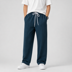 Kids Plain Wide-Leg Drawstring Pants | Comfortable Casual Trousers Unisex