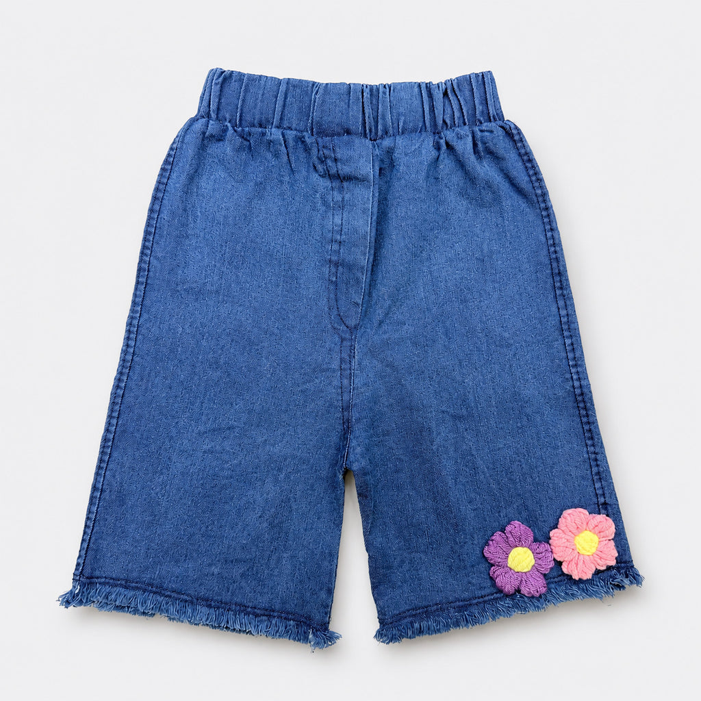 Girls Honey Top & Denim Shorts Set – Pink Blue 2 Piece Outfit | Lamtar Kids