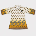 Girls 2 Piece Digital Printed Chiffon Suit – Mustard Floral Print Kids Outfit | Lamtar Kids