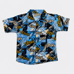 Blue Graphic Printed Linen Boys Co-Ord Set 1 To 4 Years | Lamtar Kids