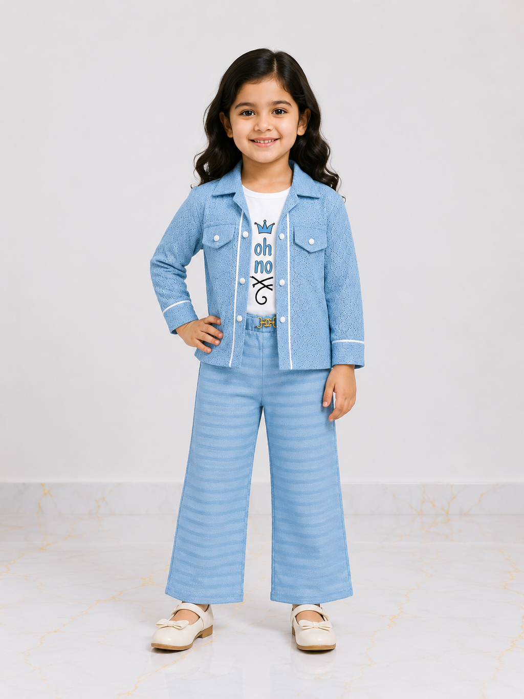 Girls 2.5 Piece Imported Jersey Suit – Princess Printed Outfit
