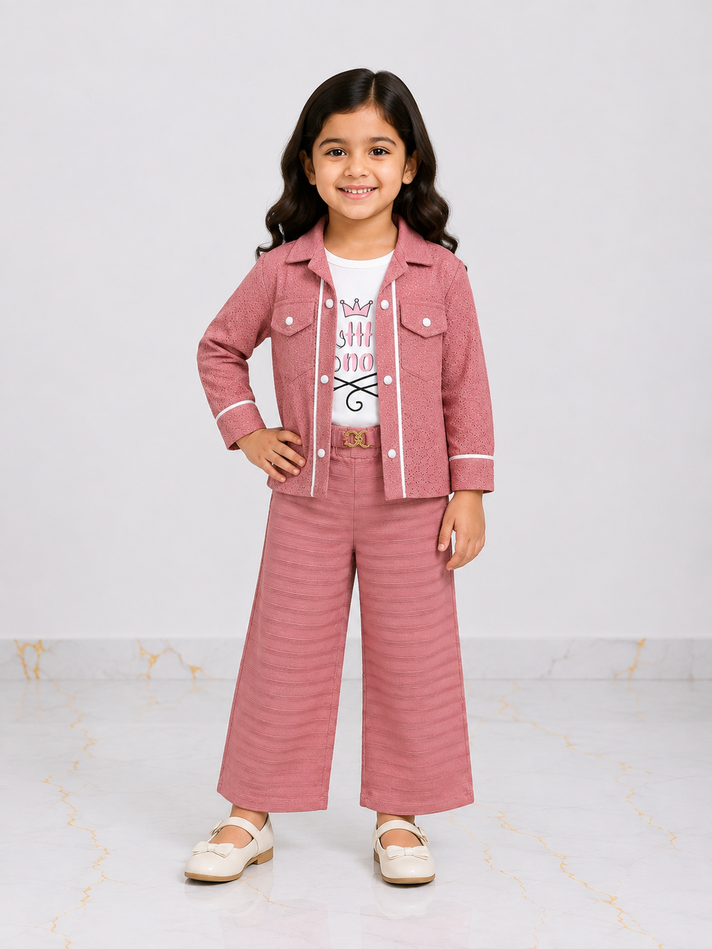 Girls 2.5 Piece Imported Jersey Suit – Princess Printed Outfit