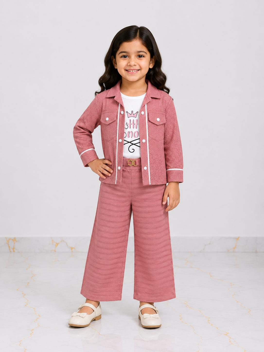 Girls 2.5 Piece Imported Jersey Suit – Princess Printed Outfit