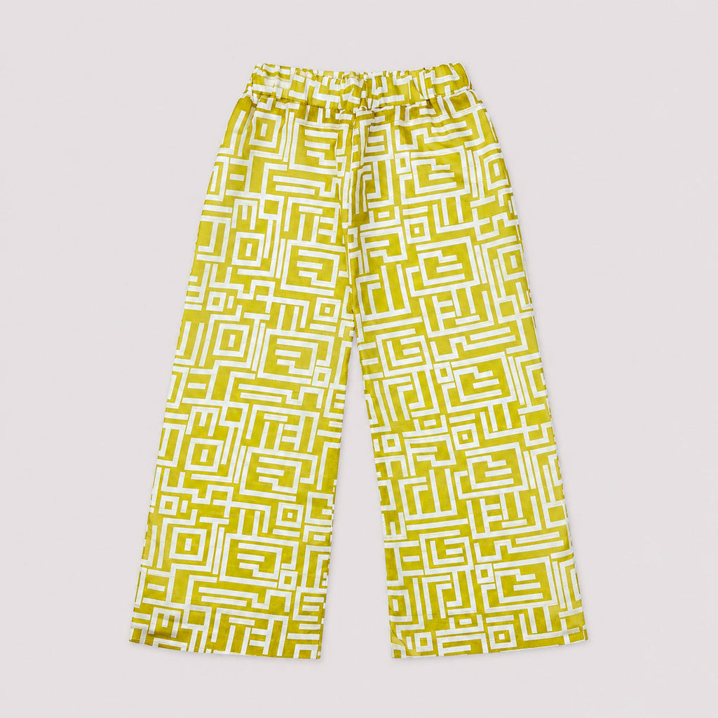 Girls Mustard Yellow Digital Printed Chiffon 3 Piece Suit | Lamtar Kids