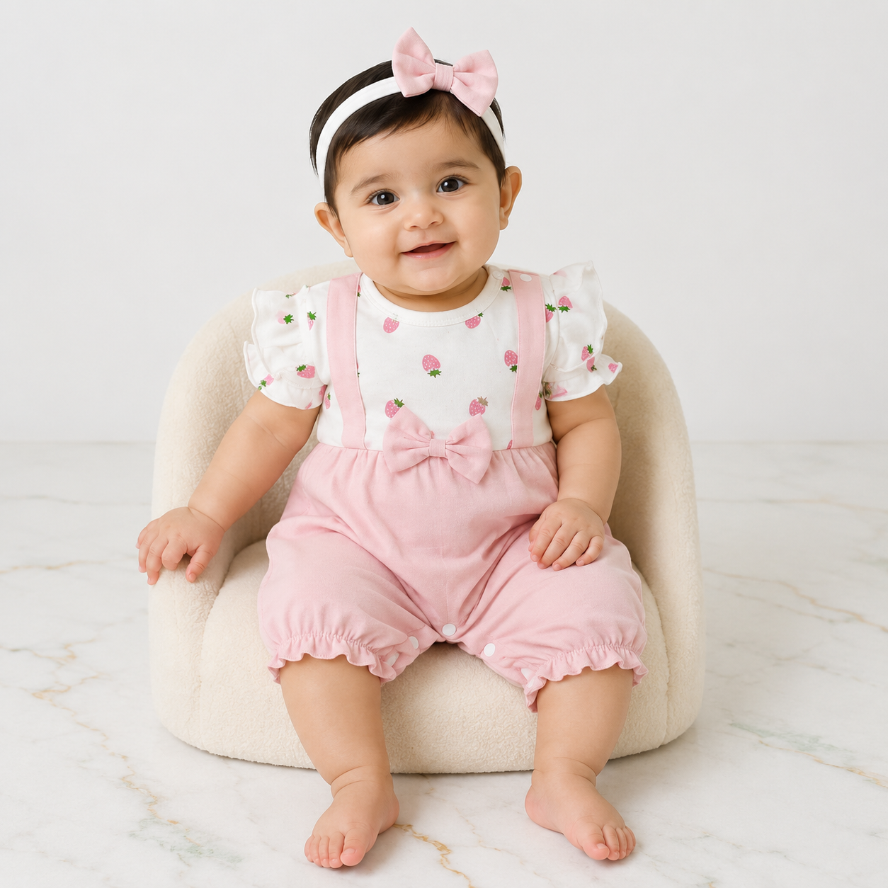 Pack of 3| Baby Girls Fine Jersey Romper| 0-9 Months – Newborn Summer Wear
