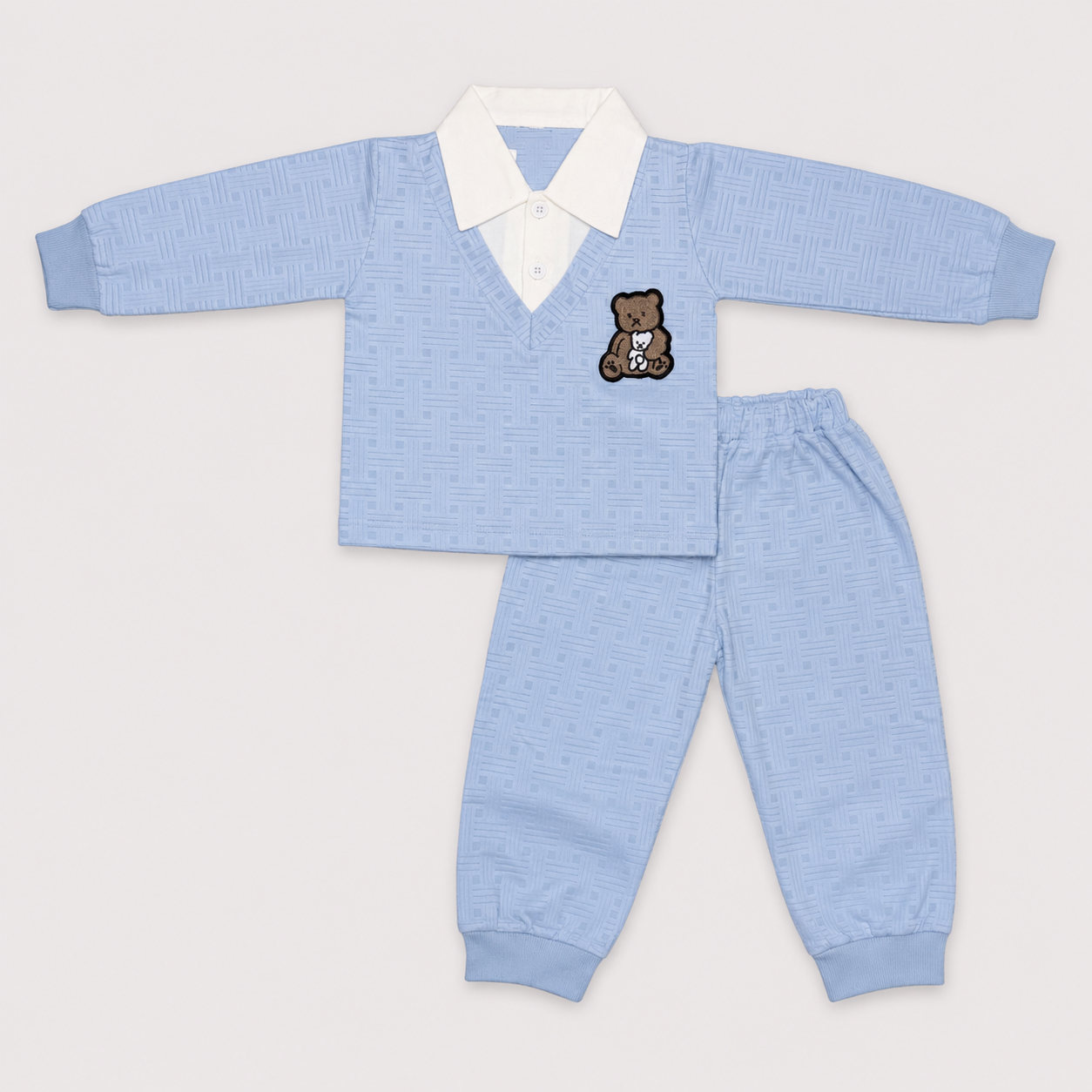 Boys Bear Design 2 Piece Set – Premium Jersey Casual Outfit | Lamtar Kids
