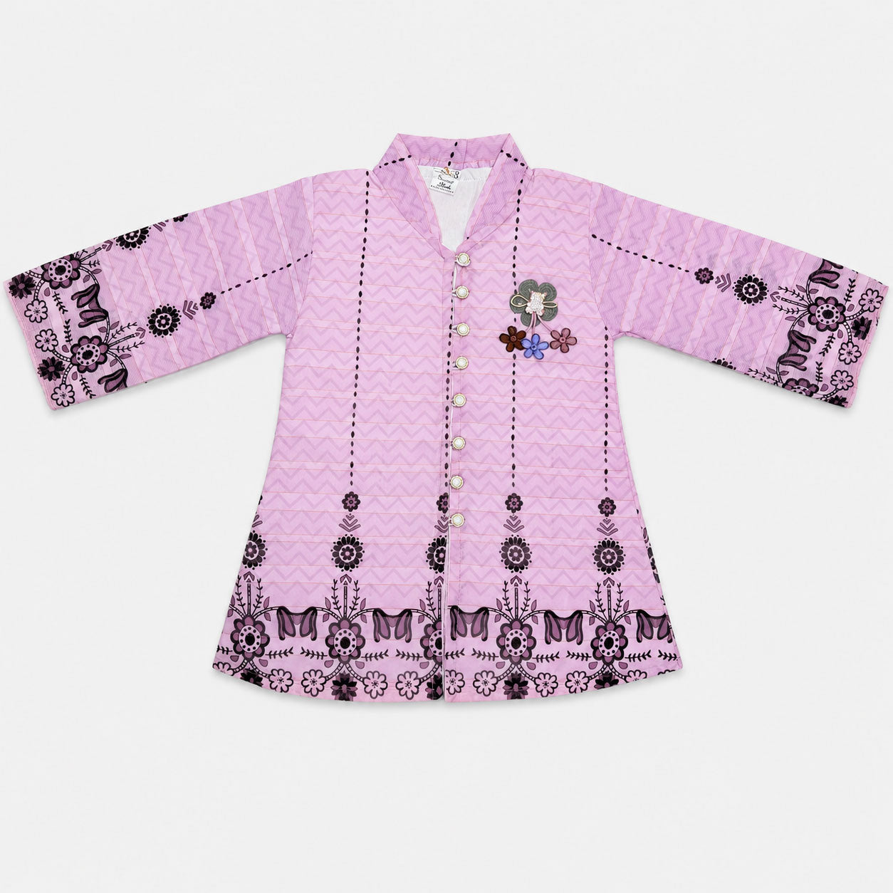 Lavender Purple Digital Printed Chiffon Girls Suit Age 4-10 Year | Lamtar Kids