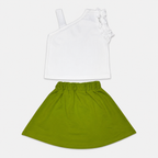 Girls Premium Jersey 2-Piece Floral Top & Skirt Set | Lamtar Kids