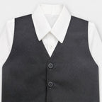 Boys 4 Piece Premium  Black Coat Pant Suit – 4-7 Years