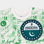 Boys 14 August Pakistan Independence Day Jersey T-Shirt & Shorts Set – Green White Outfit – Size 1-4 Years
