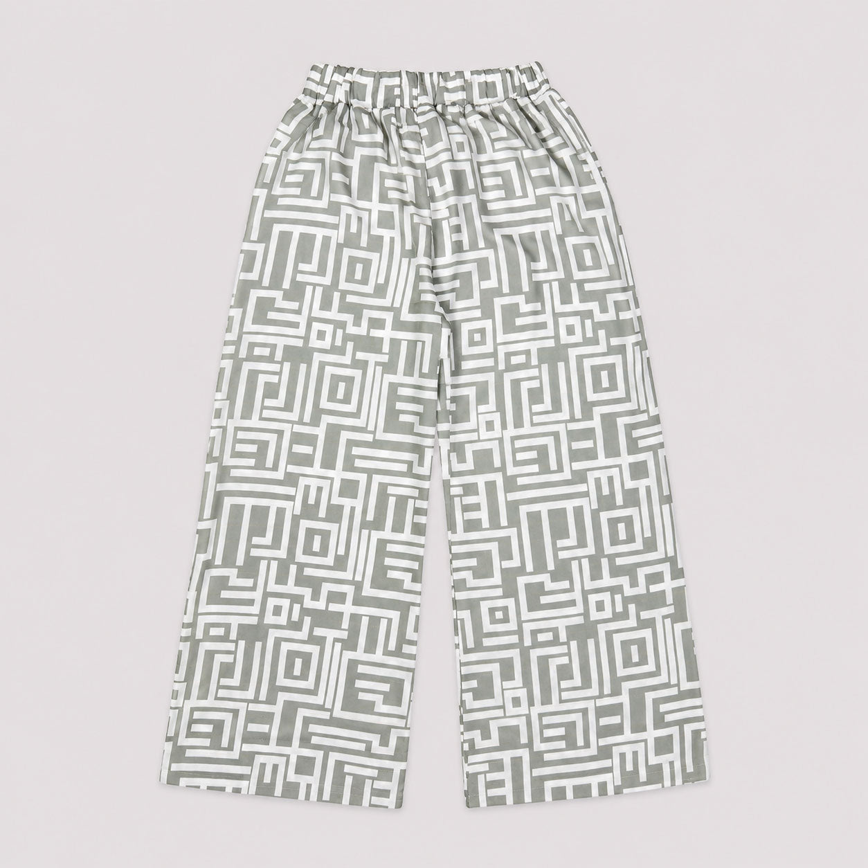 Girls Grey Geometric Digital Printed Chiffon 3 Piece Suit | Kids Co-Ord Set Pakistan | Lamtar Kids
