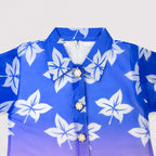 Girls Blue Ombre Printed Chiffon 3 Piece Suit | Lamtar Kids