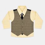 Boys Checkered 5-Piece Tuxedo Suit – Premium Formal Wear