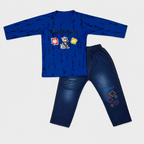 Boys Printed Jersey Shirt with Jeans – 2 Piece Casual Outfit