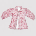 Girls Peach Pink Digital Printed Chiffon 3 Piece Suit | Lamtar Kids