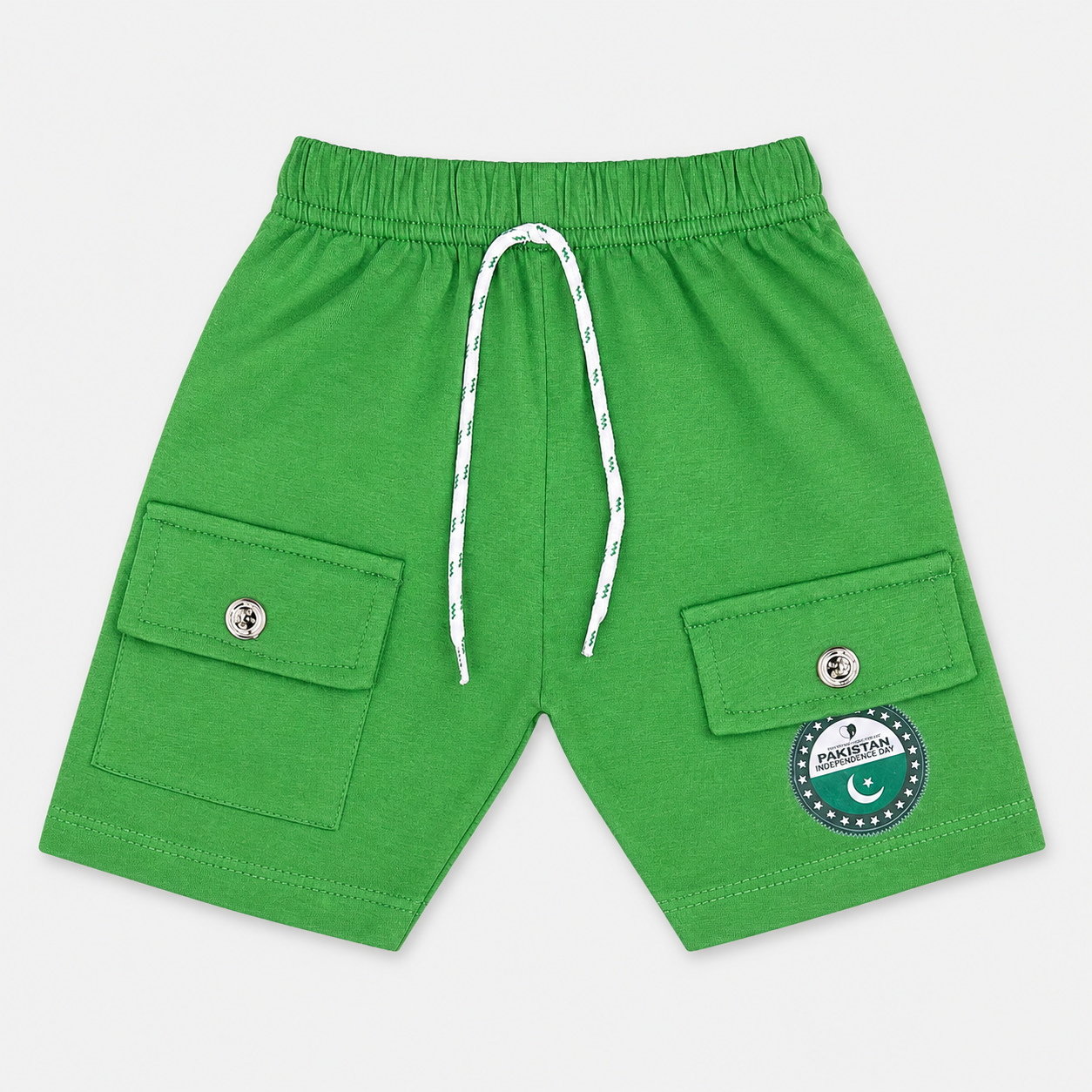 Boys 14 August Pakistan Independence Day Jersey T-Shirt & Shorts Set – Green White Outfit – Size 1-4 Years