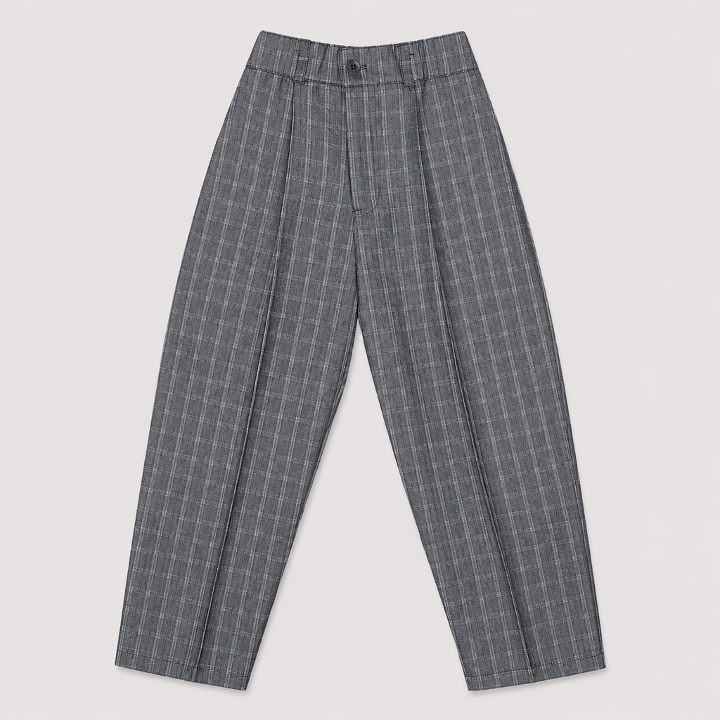 Boys 5-Piece Checkered Tuxedo Suit – Blazer, Waistcoat, Shirt, Trouser & Tie