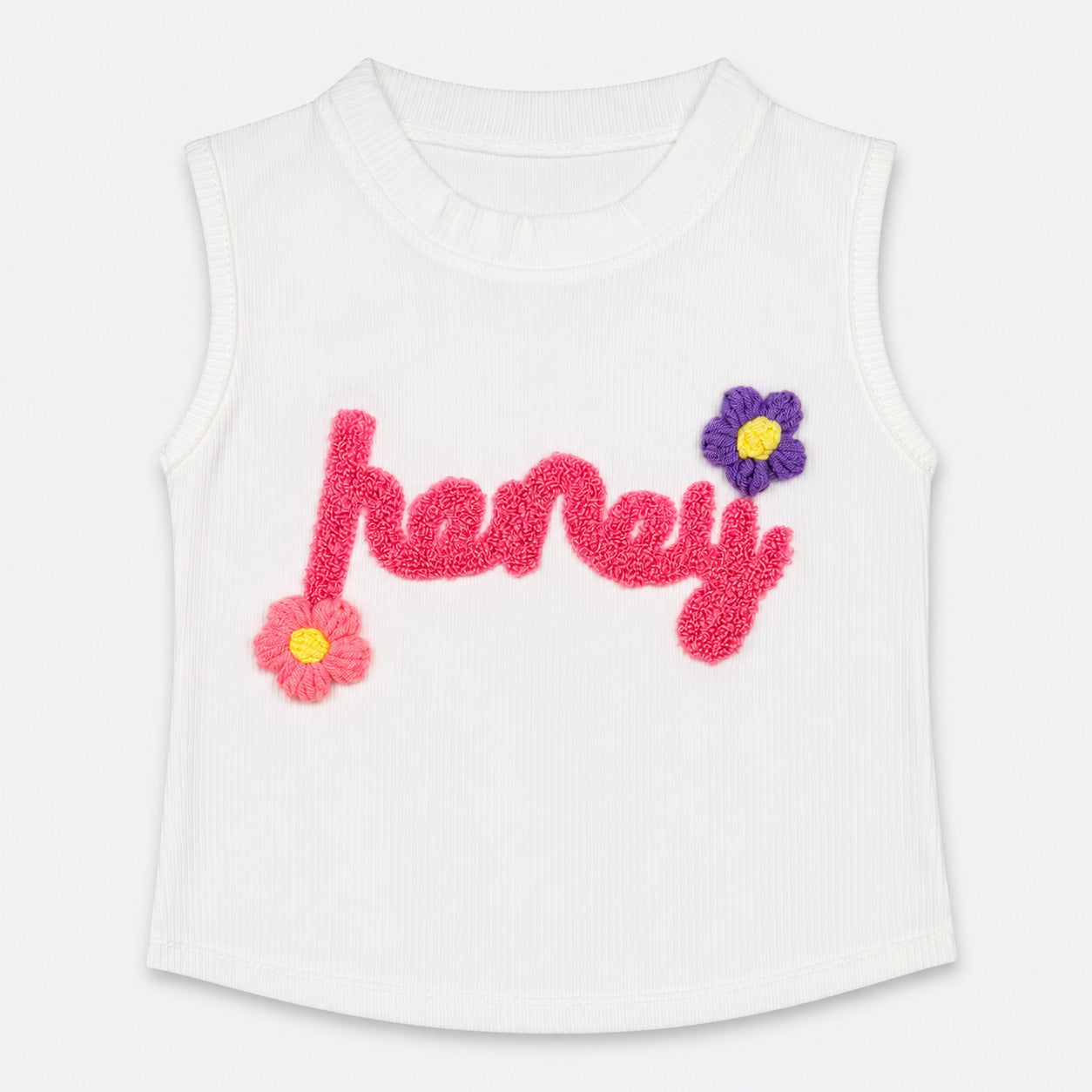 Girls Honey Top & Denim Shorts Set – White Blue 2 Piece Outfit | Lamtar Kids