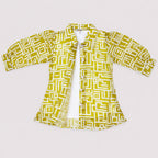 Girls Mustard Yellow Digital Printed Chiffon 3 Piece Suit | Lamtar Kids