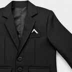 Boys Black Tuxedo Suit 5-Piece | Coat, Waistcoat, Shirt ,Tie & Pant | Party Wear