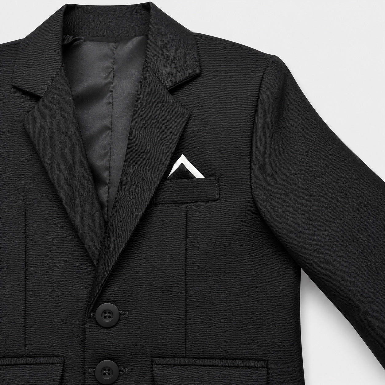 Boys Black Tuxedo Suit 5-Piece | Coat, Waistcoat, Shirt ,Tie & Pant | Party Wear