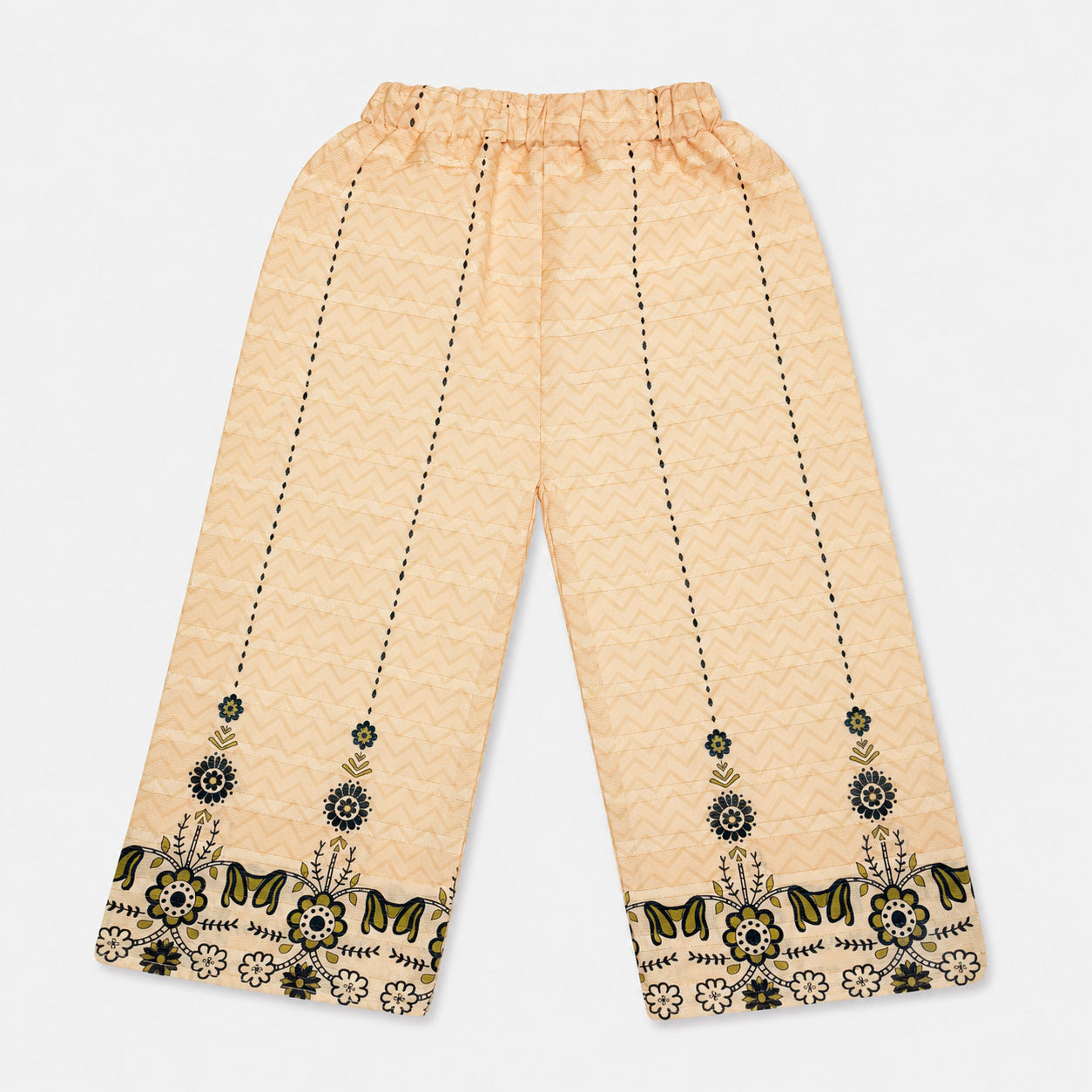 Girls Honey Mustard Digital Printed Chiffon Suit | Lamtar Kids
