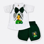 Girls 3 Piece Fancy Jersey Set – Green White – Size 2-5 Years