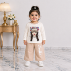 Baby Girls Printed Jersey 2-Piece Set | Smile Graphic Printed