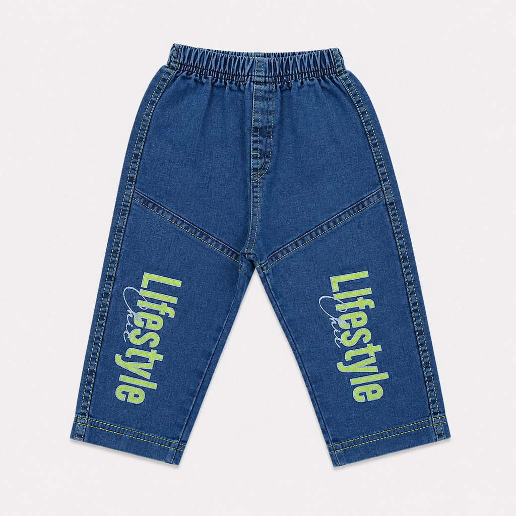 Boys 3-Piece Denim Outfit with Printed Full-Sleeve Shirt & Sleeveless Jacket
