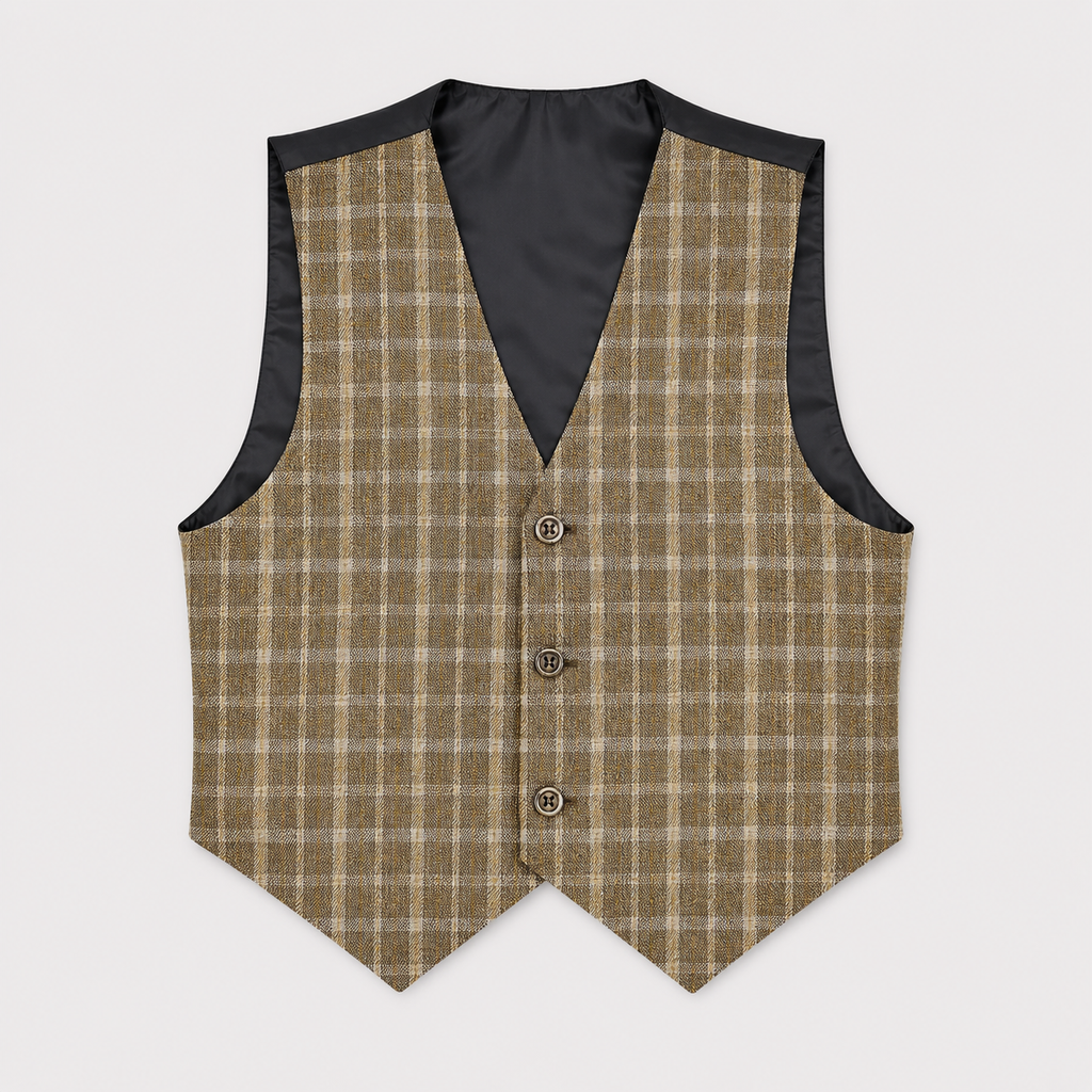 Boys Checkered 5-Piece Tuxedo Suit – Premium Formal Wear