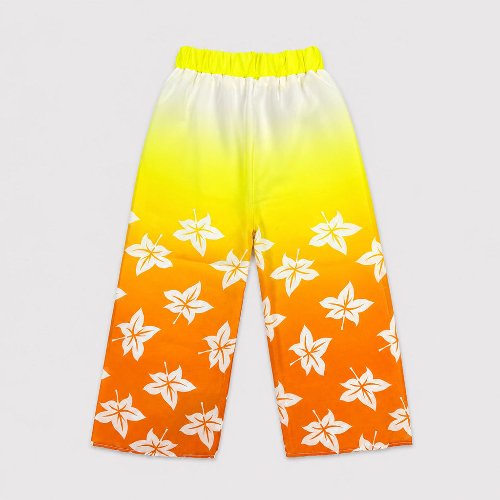 Girls Yellow Ombre Digital Printed Chiffon 3 Piece Suit | Lamtar Kids