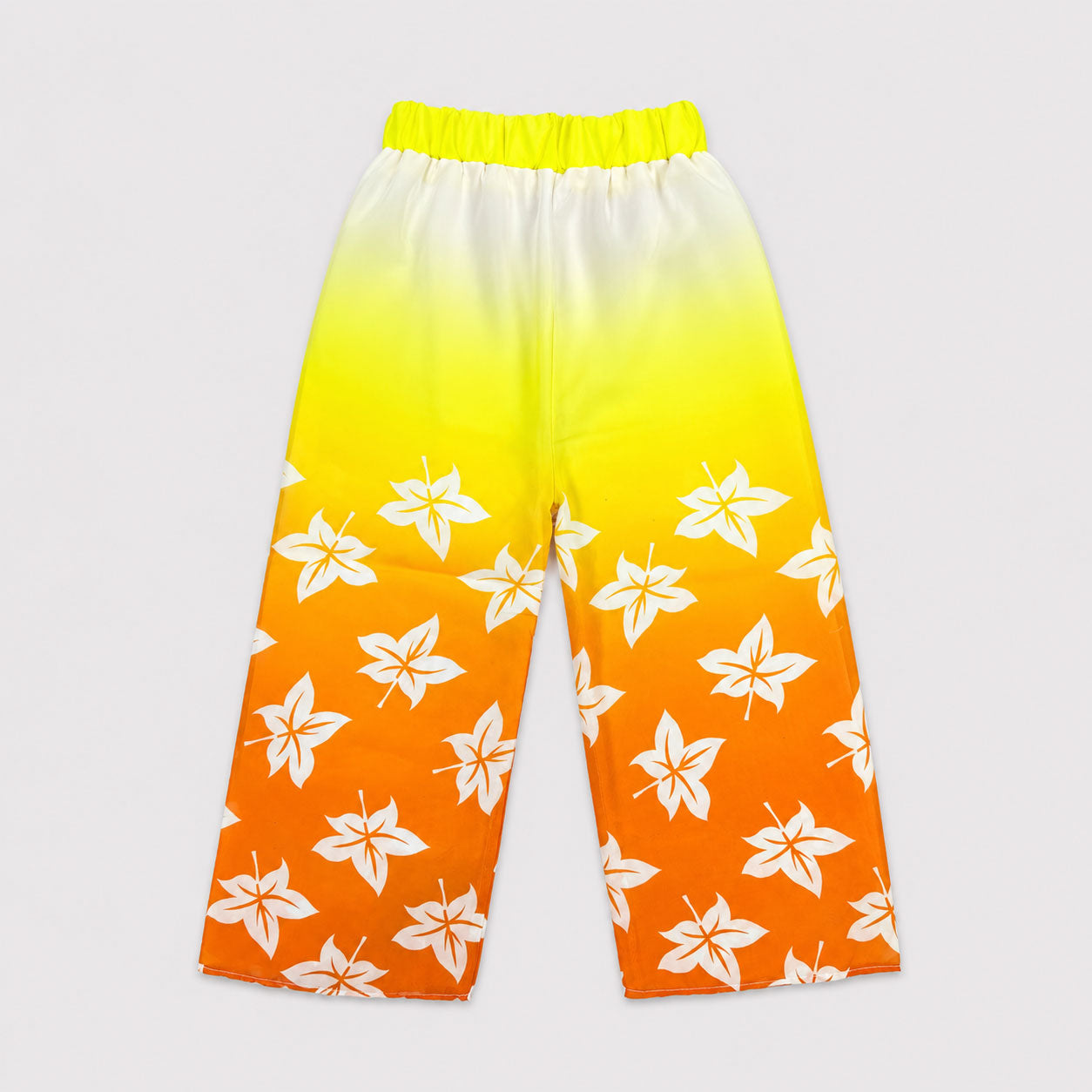 Girls Yellow Ombre Digital Printed Chiffon 3 Piece Suit | Lamtar Kids