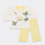 Girls Butterfly Printed Jersey 2-Piece Set
