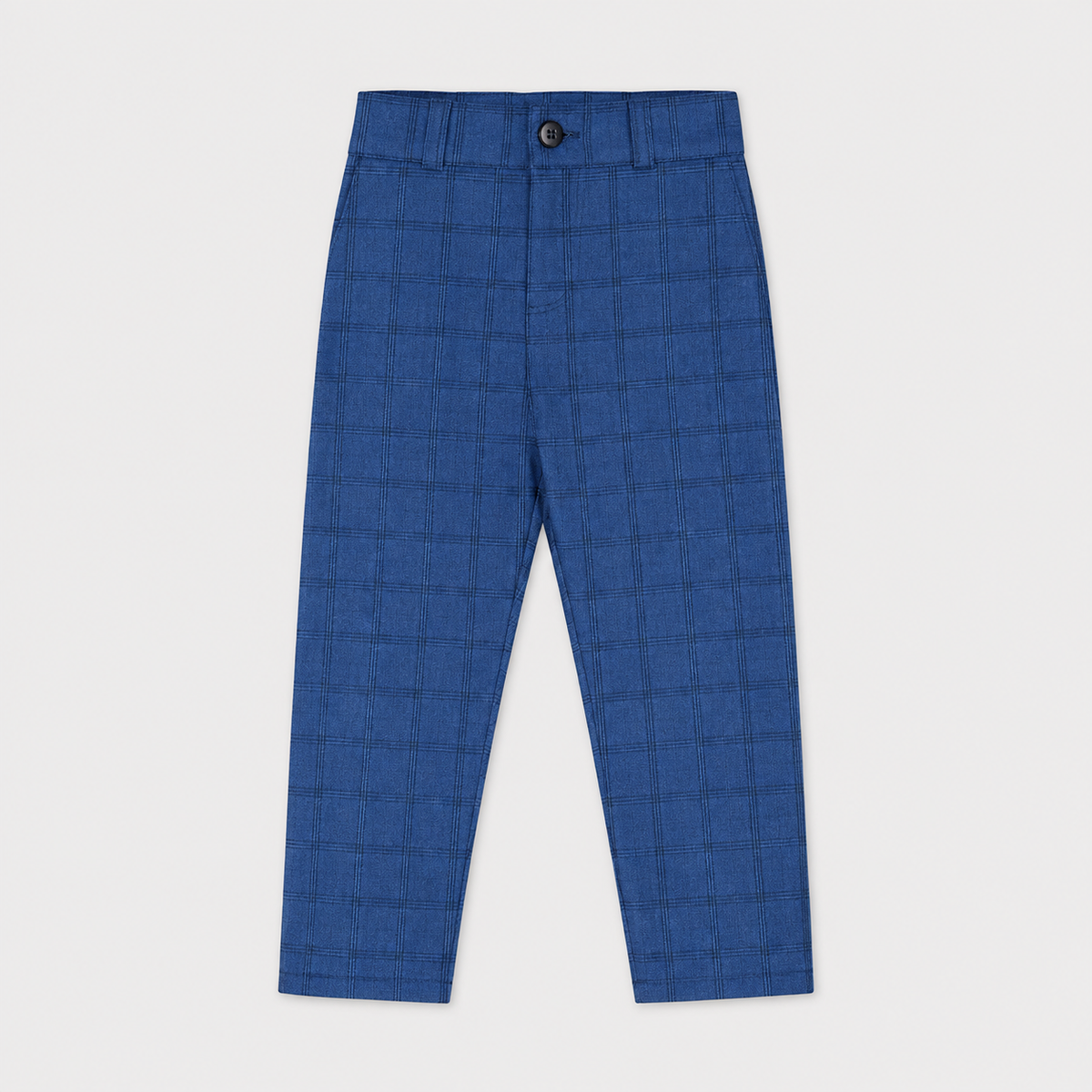 Boys 5 Piece Blue Tuxedo Suit – Check Formal Party Wear | 3–9 Years