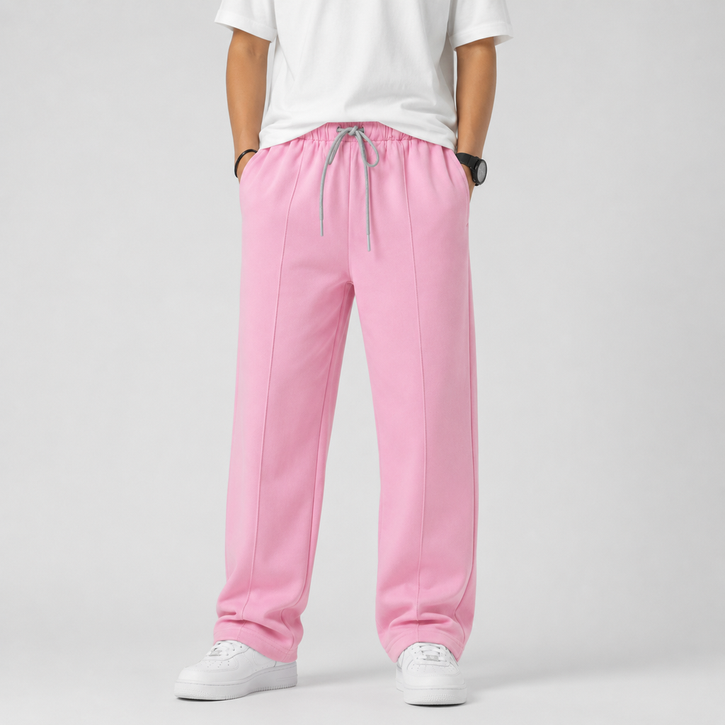 Kids Plain Wide-Leg Drawstring Pants | Comfortable Casual Trousers Unisex