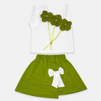 Girls Premium Jersey 2-Piece Floral Top & Skirt Set | Lamtar Kids