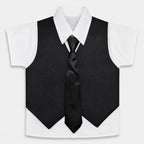 Boys Black Tuxedo Suit 5-Piece | Coat, Waistcoat, Shirt ,Tie & Pant | Party Wear