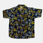 Boys Linen Alphabet Printed Short Suit – Navy Blue Kids Summer Outfit | Lamtar Kids